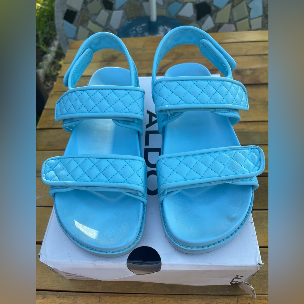 Aldo Sling Back Flat Sandals Blue Size 10 Used